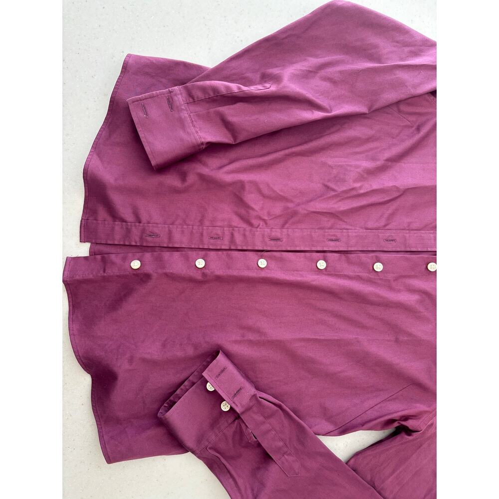 Banana Republic Non-Iron Fitted Shirt Womens Size 12 Purple Stretch Button - Picture 5 of 12
